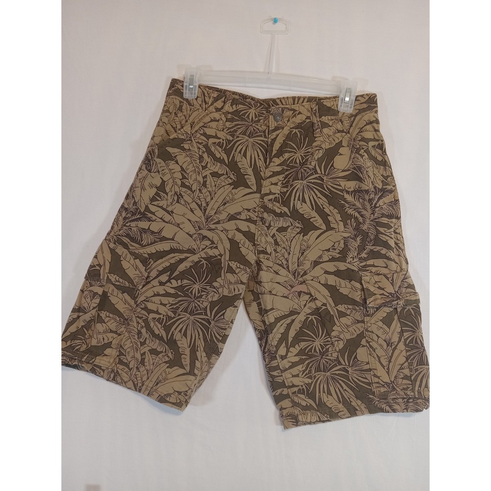 Levi's Tropical Leaf Print Cargo Shorts Men's W32 Brown Green Hawaiian Cotton